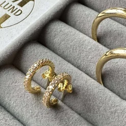 Øreringe IZA med klare zirkoner - forgyldt