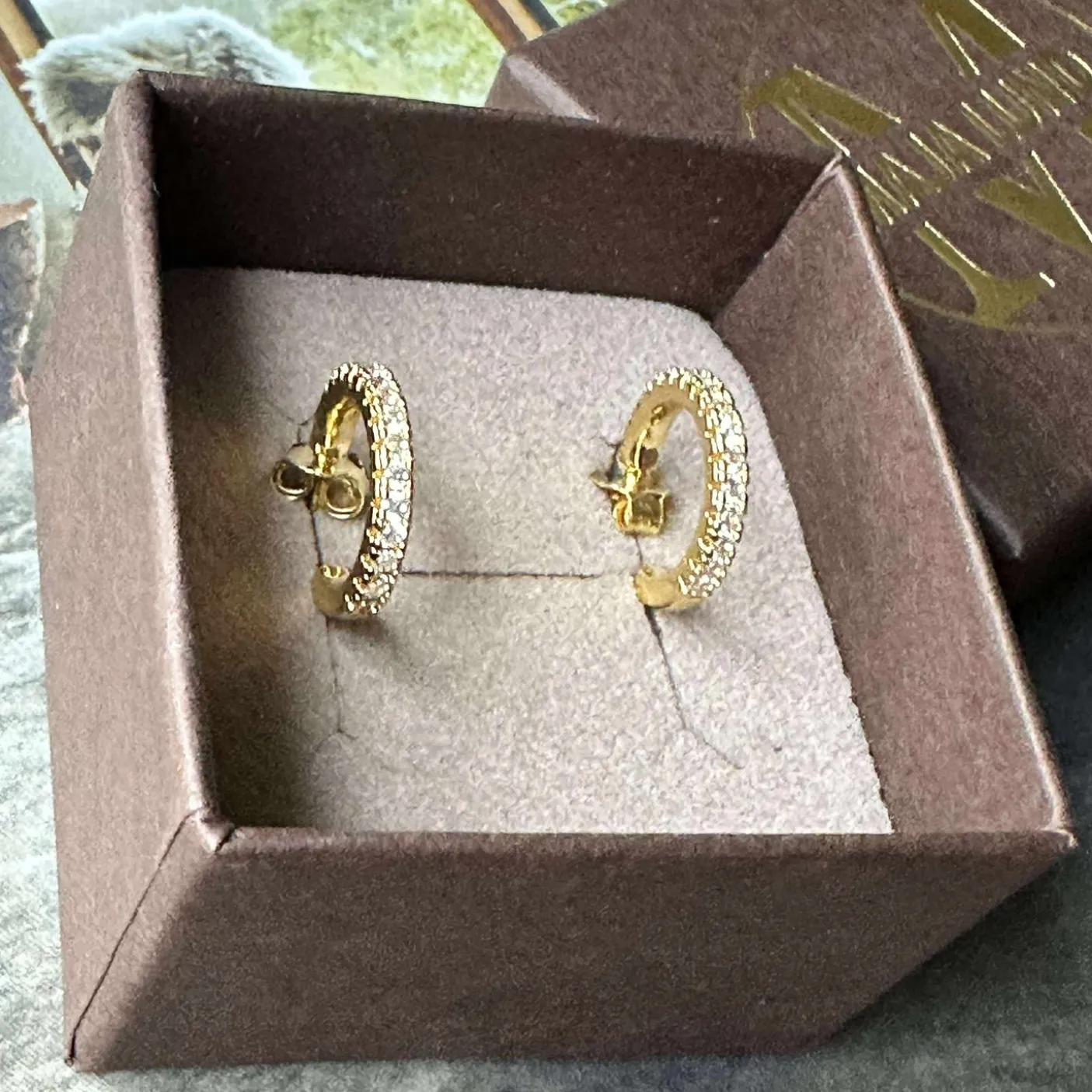 Øreringe IZA med klare zirkoner - forgyldt