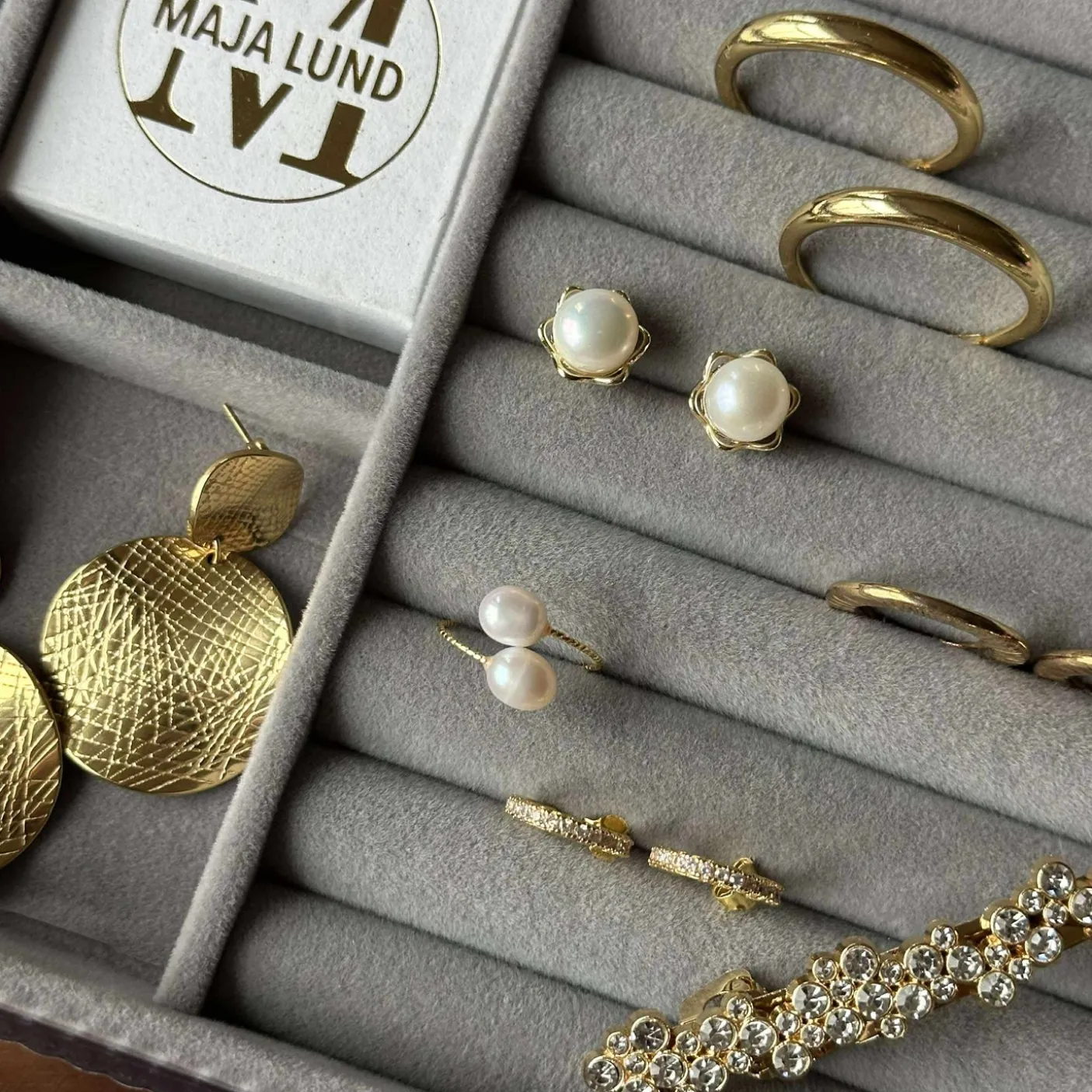 Øreringe IZA med klare zirkoner - forgyldt