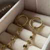 Øreringe Liva - forgyldt - Sæt med 2 par