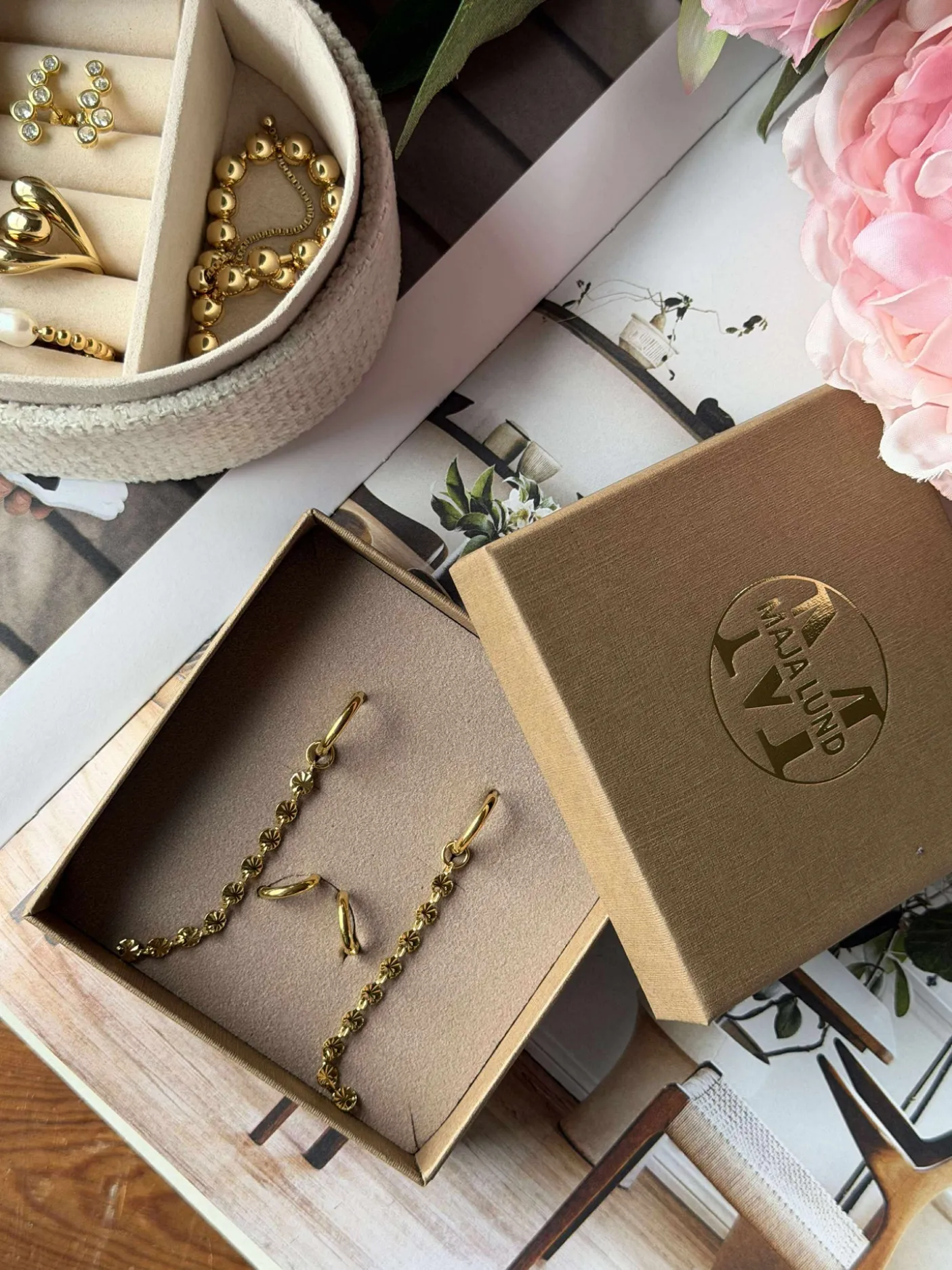 Øreringe Liva - forgyldt - Sæt med 2 par