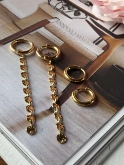 Øreringe Liva - forgyldt - Sæt med 2 par