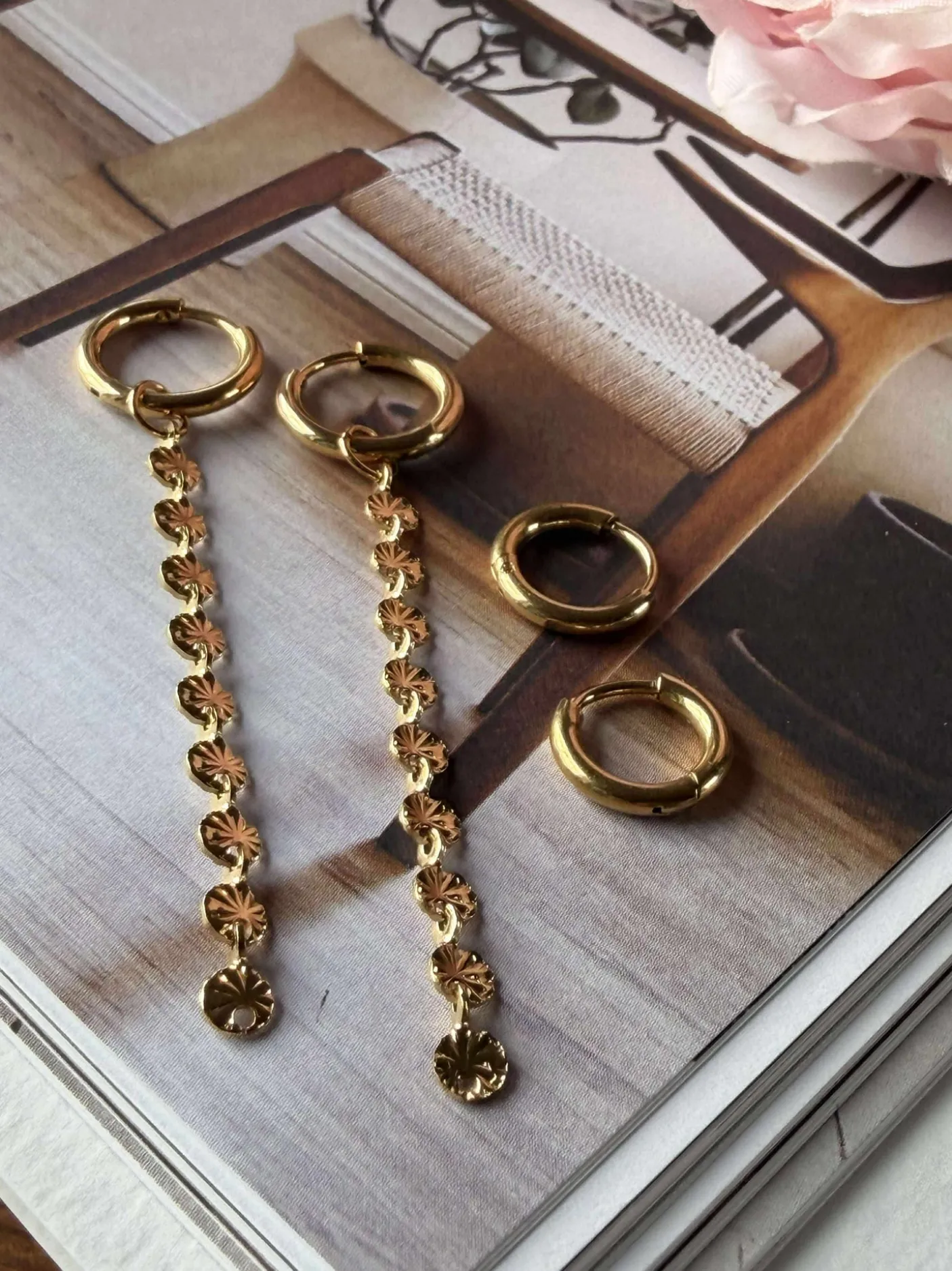 Øreringe Liva - forgyldt - Sæt med 2 par