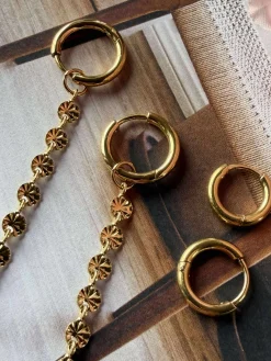 Øreringe Liva - forgyldt - Sæt med 2 par