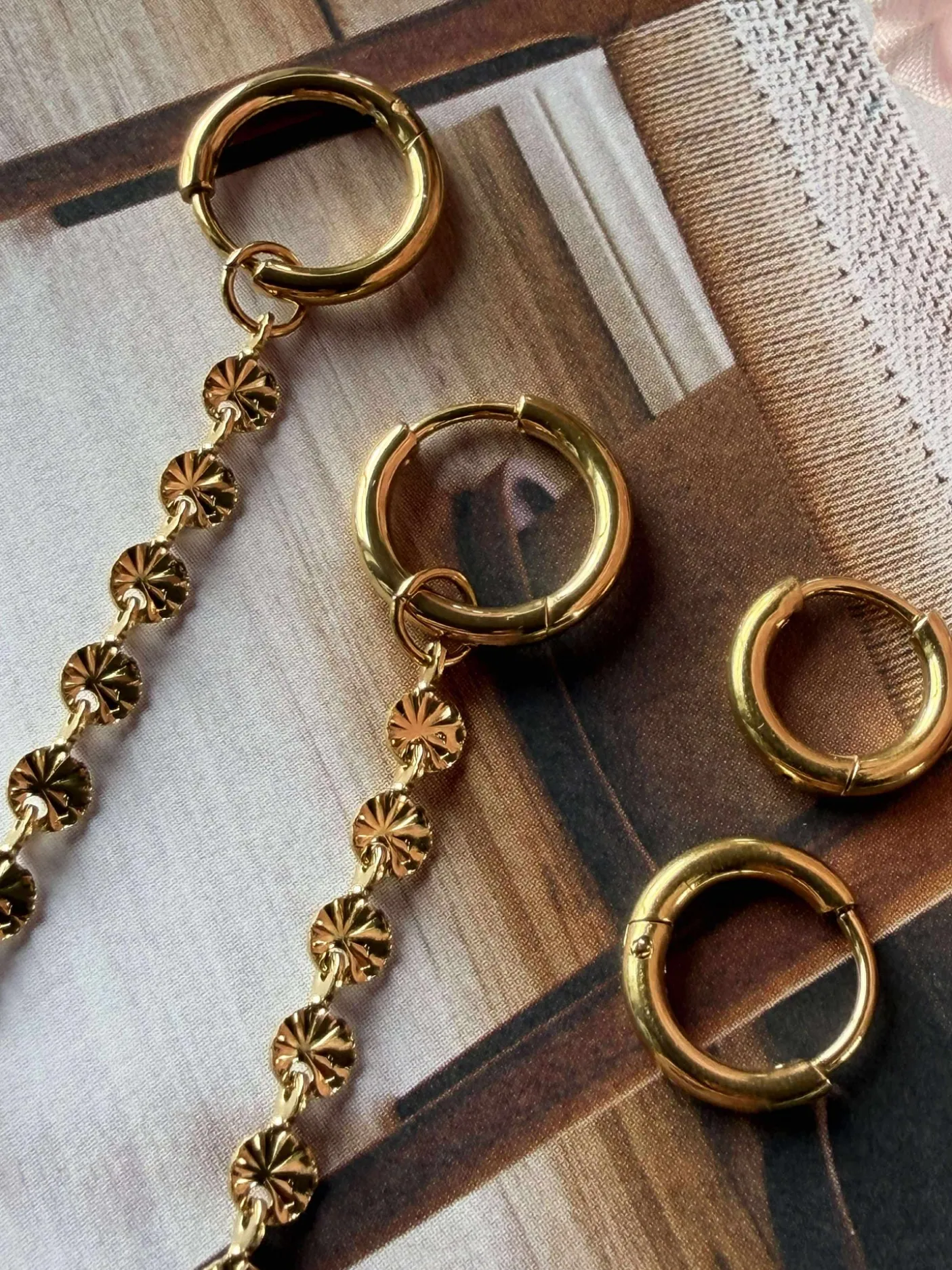 Øreringe Liva - forgyldt - Sæt med 2 par