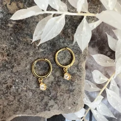 Øreringe Ruby 18K forgyldt