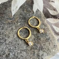 Øreringe Ruby 18K forgyldt