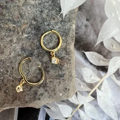 Øreringe Ruby 18K forgyldt