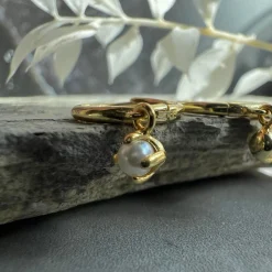 Øreringe Ruby 18K forgyldt