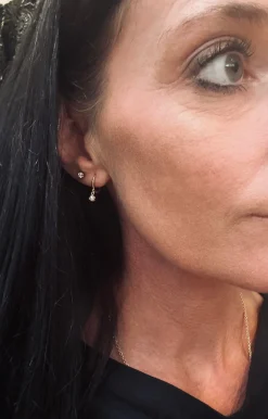 Øreringe Ruby 18K forgyldt