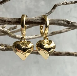 Øreringe Viola hjerter - forgyldt sterling sølv