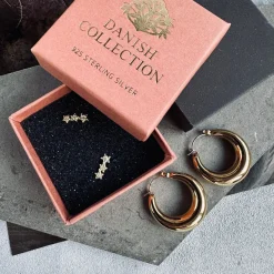 Ørestikker Louisa forgyldt sterling sølv