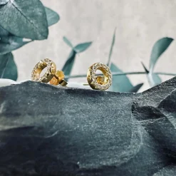 Ørestikker Nynne Clear – Forgyldt sterling sølv