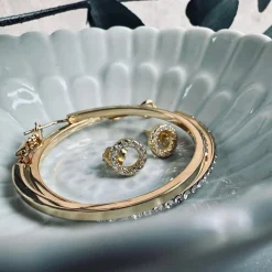 Ørestikker Nynne Clear – Forgyldt sterling sølv