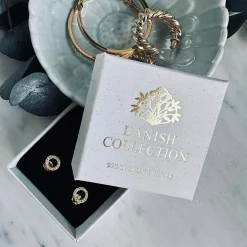 Ørestikker Nynne Clear – Forgyldt sterling sølv