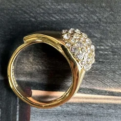 Ring CINDY krystal - Forgyldt