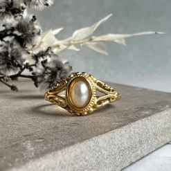 Ring Hannah forgyldt - Vandfast