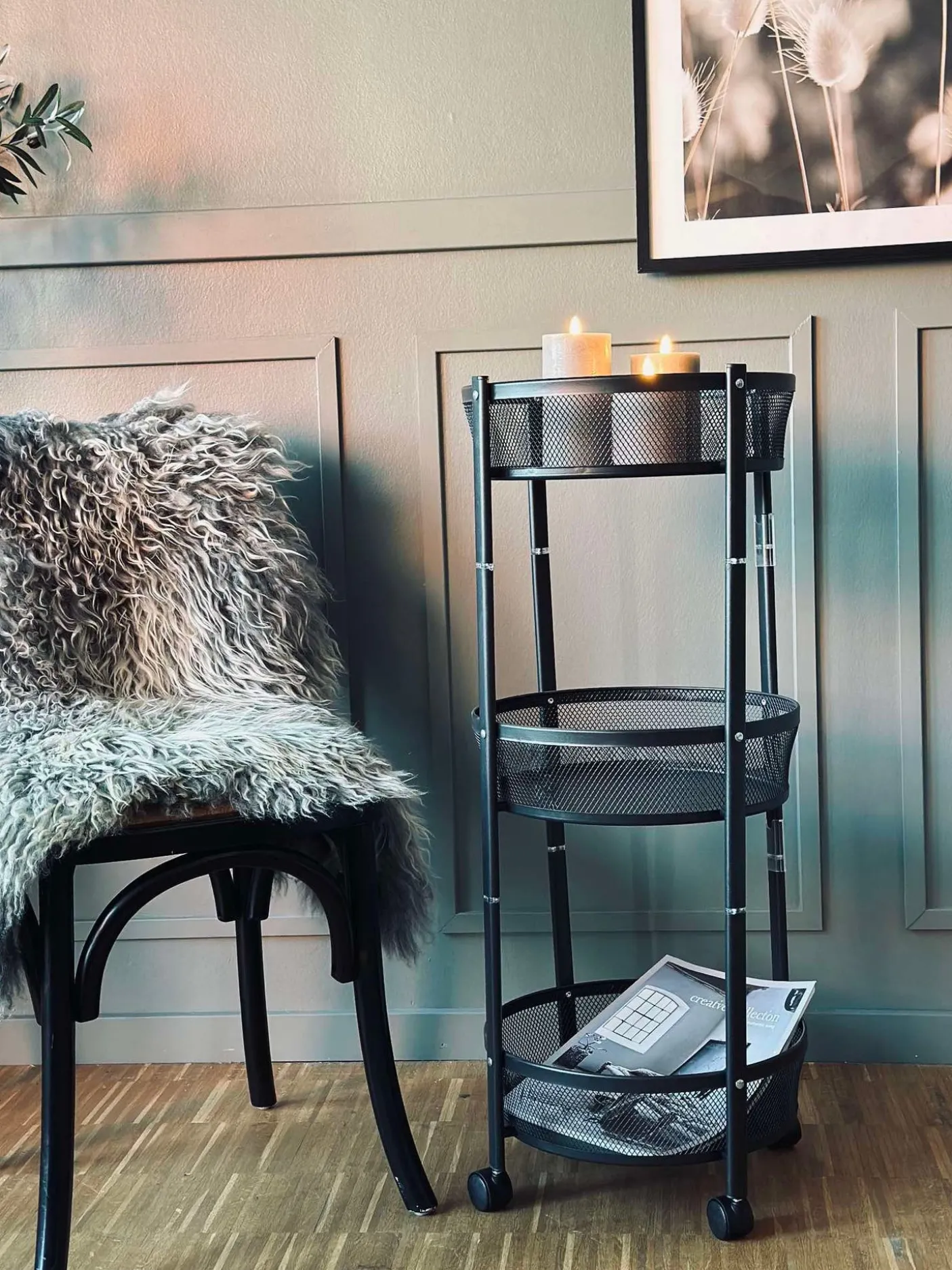 Rullevogn m. hjul - 3 etager