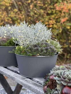 Rund skjuler med riller - Grå