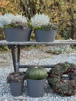 Rund skjuler med riller - Grå