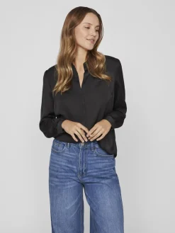 Satinskjorte Luna Black