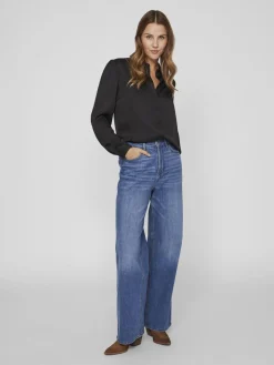 Satinskjorte Luna Black