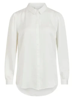 Satinskjorte Luna White