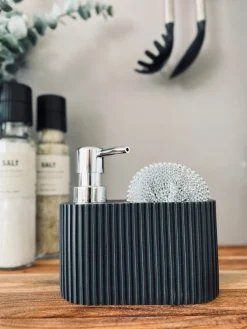 Sæbedispenser SORT med svamp