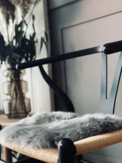 Sædeskind Ø 34cm - Grå lammeskind