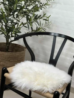 Sædeskind Ø 34cm - Hvid lammeskind