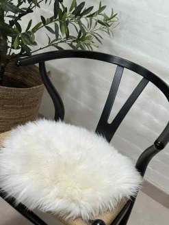 Sædeskind Ø 34cm - Hvid lammeskind