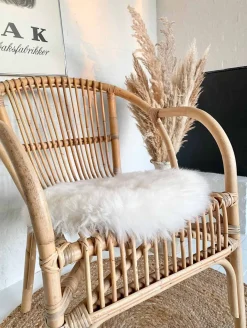 Sædeskind Ø 34cm - Hvid lammeskind