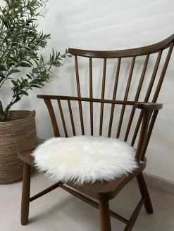 Sædeskind Ø 34cm - Hvid lammeskind