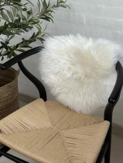 Sædeskind Ø 34cm - Hvid lammeskind