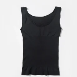 Seamless top m. blondekant - Sort