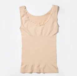 Seamless top m. blondekant - Nude