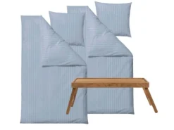 Sengetøj 2 Sæt Södahl 140x220 cm - Linen Blue - Inkl. Sengebakke
