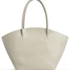 Shopper croco i skind - Sand