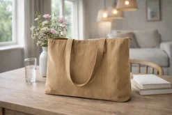 Shopper Fløjl - Tan