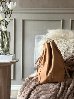 Shopper i blød skindkvalitet - Sand