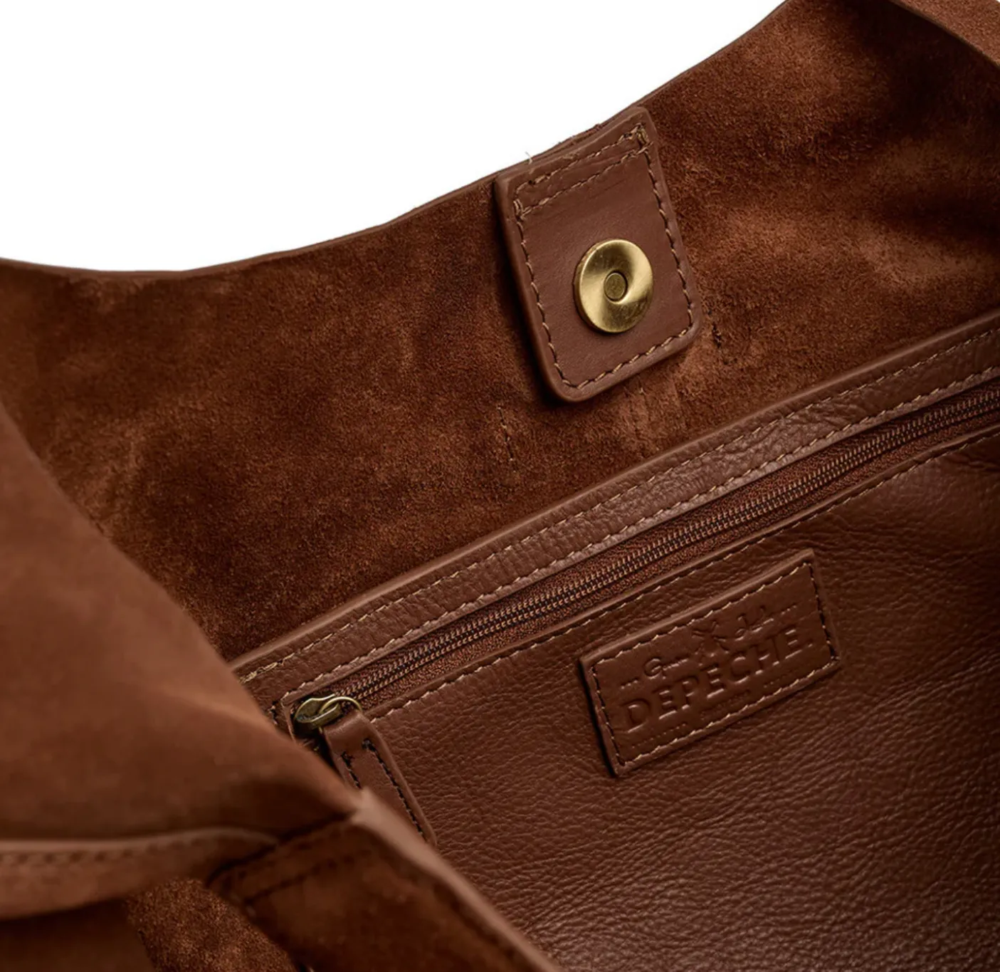 Shopper i blødt ruskind - Cognac