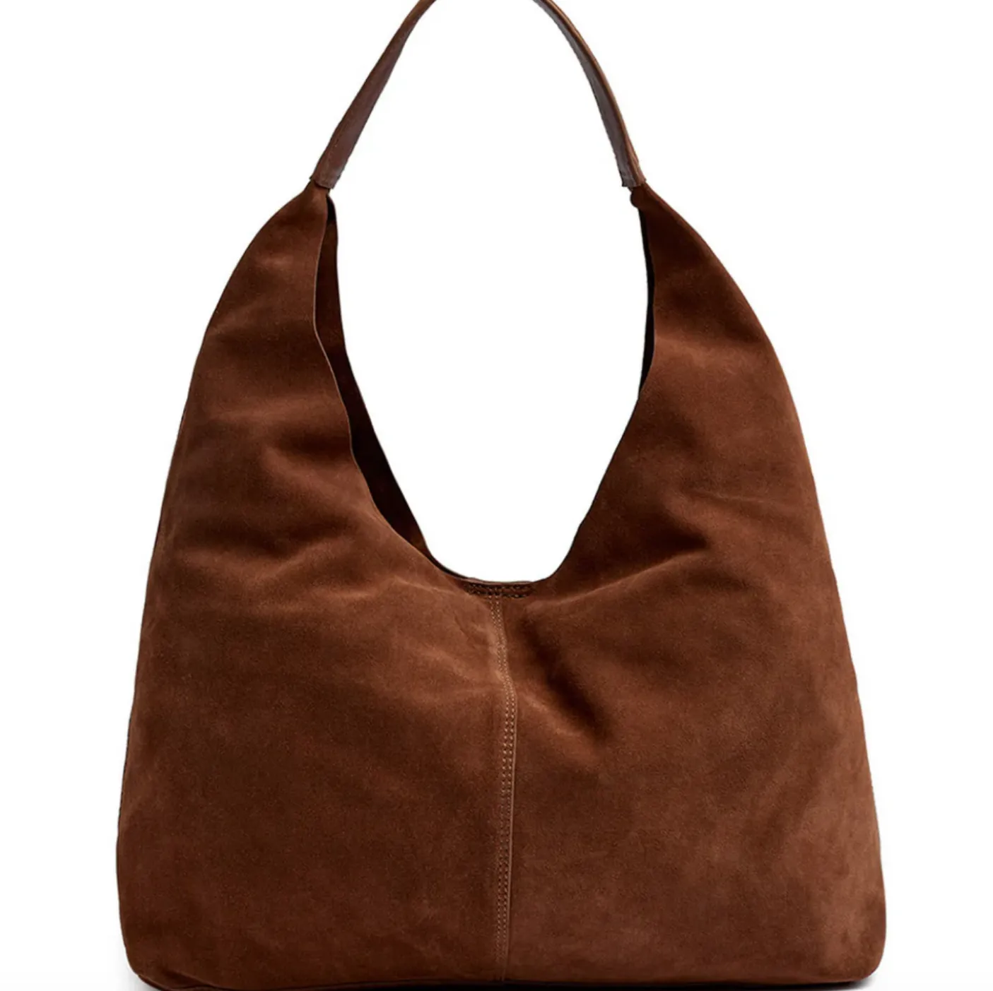 Shopper i blødt ruskind - Cognac