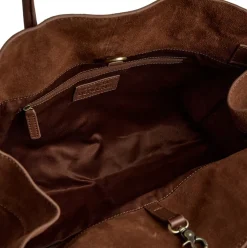 Shopper i blødt ruskind - Cognac