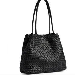 Shopper i flettet skind - Black