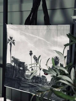 Shopper m. motiv - grå mix