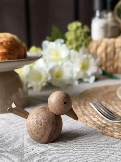 Siddende Fugl - Amber Brun Lille