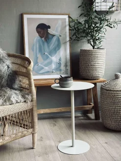 Sidebord - Hvid metal