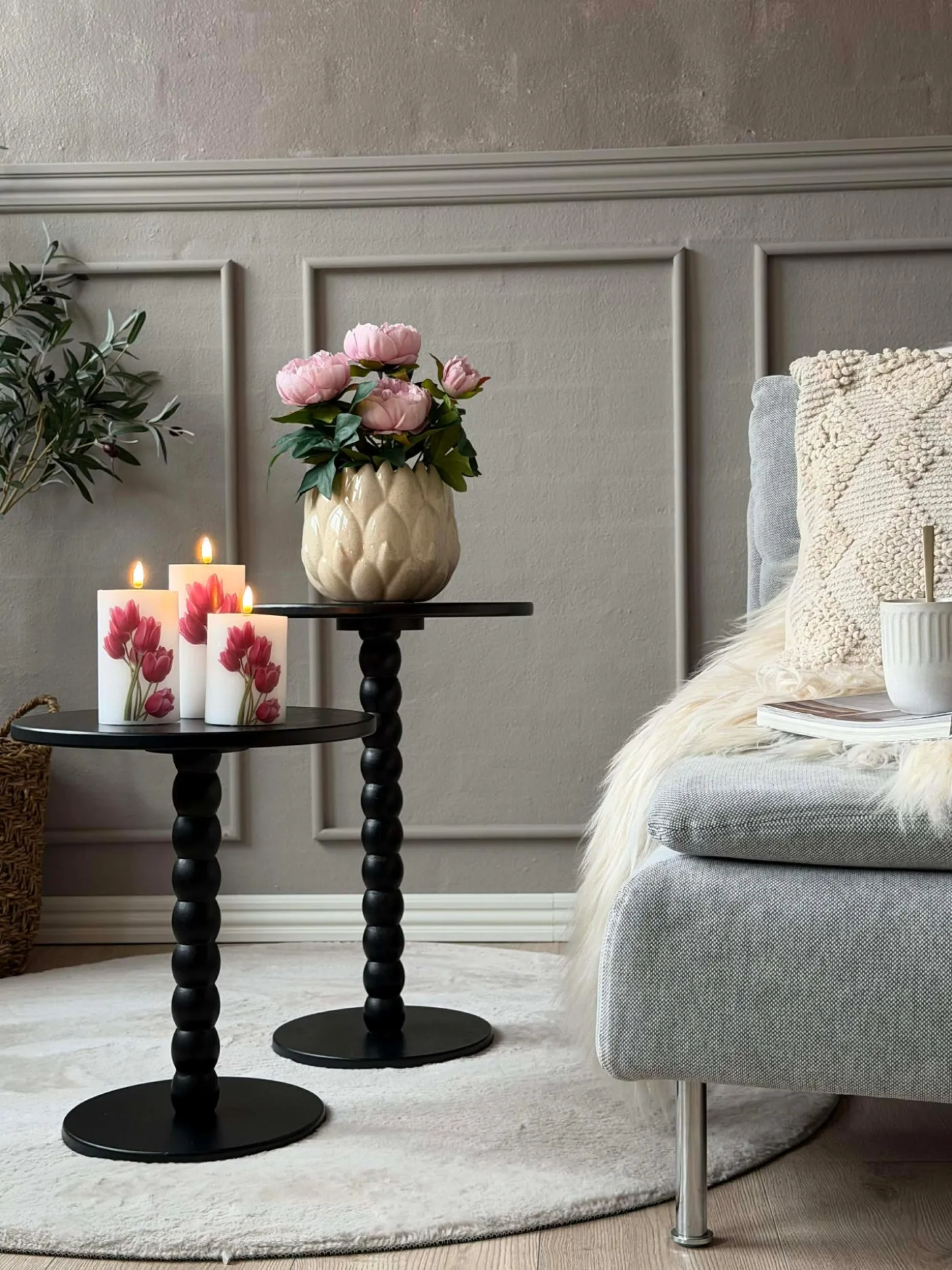 Sidebord - Sort 35xH50 cm