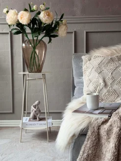 Sidebord med hylde - Hvid