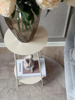 Sidebord med hylde - Hvid